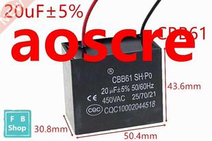 1pcs CBB61 20uF 450VAC starting capacitance AC Fan Capacitor