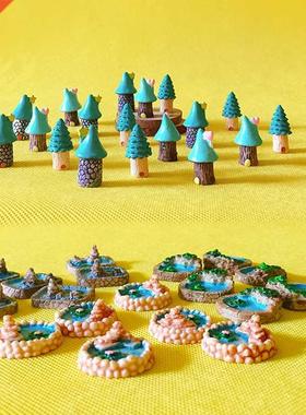 18 pcs cute pond pool/miniatures cottages castle house/figur
