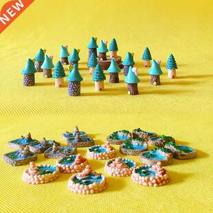 18 pcs cute pond pool/miniatures cottages castle house/figur