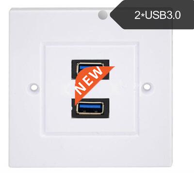 Safty 2 Ports USB3.0 Wall Face Charger Outlet Plate Power Ad