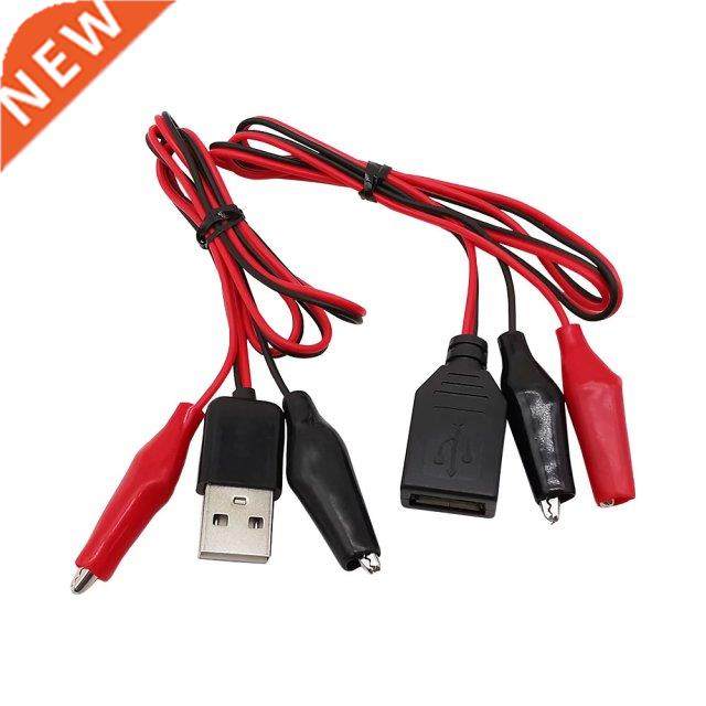 1Pair 50CM Crocodile Alligator Clips Test Wire to USB Male F