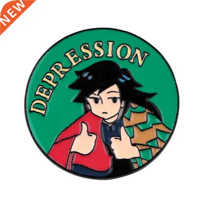Kimetsu No Yaiba Fight Against Depression Soft Enamel Pin Ba