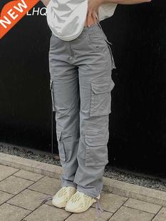 Vintage Cargo Pants Baggy Jeans Women Fashion 90s Setwear P