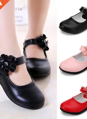 Girls Leather Shoes for Children Wedding Dress Princess Scho