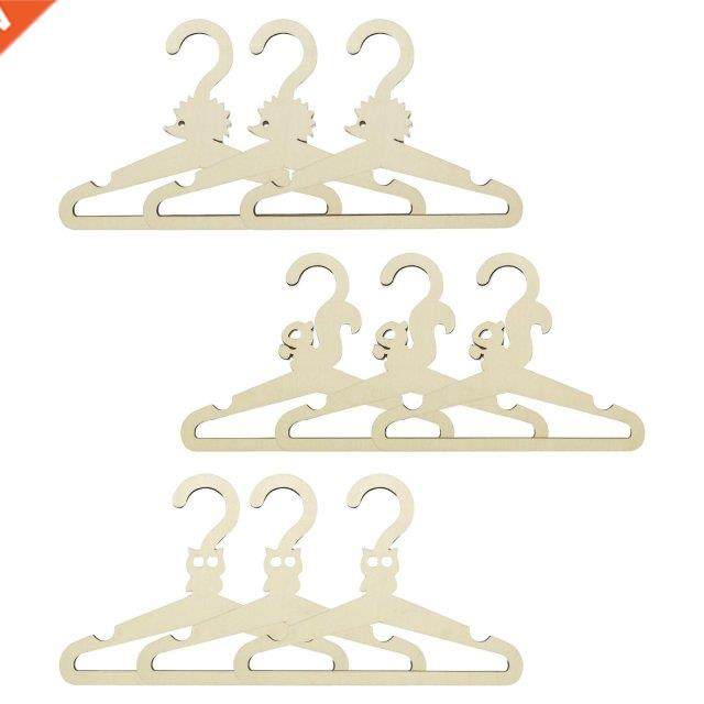 3Pcs Coat Clothes Hangers Children's Wooden Top Hangers Baby