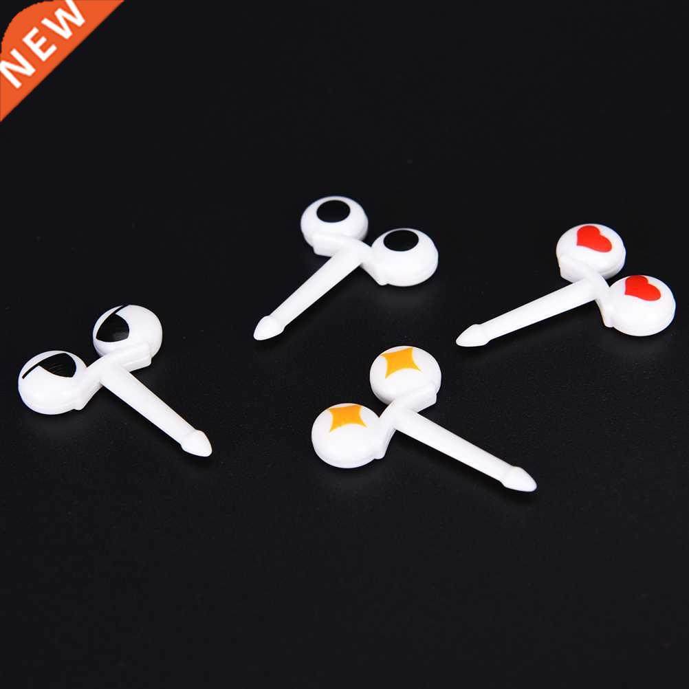 10pcs/pack Cute Eyes Fruit Fork Plastic Fruit Pick Kids Bent