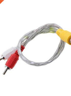 32cm RCA Female to 2 RCA Male Plug Audio Y Splitter Cable