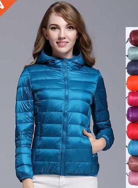 Women 90% White Duck Down Jacket Autumn Female Ultra Light D
