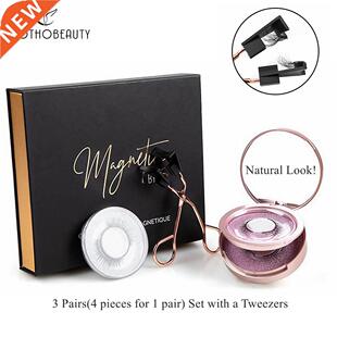 3 Pairs Magnetic Eyelashes Set,Magnetic Lashes with Applicat