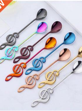 2021 New Hot 1Pc 15.5x2.5cm Musical Note Shaped Coffee Spoon