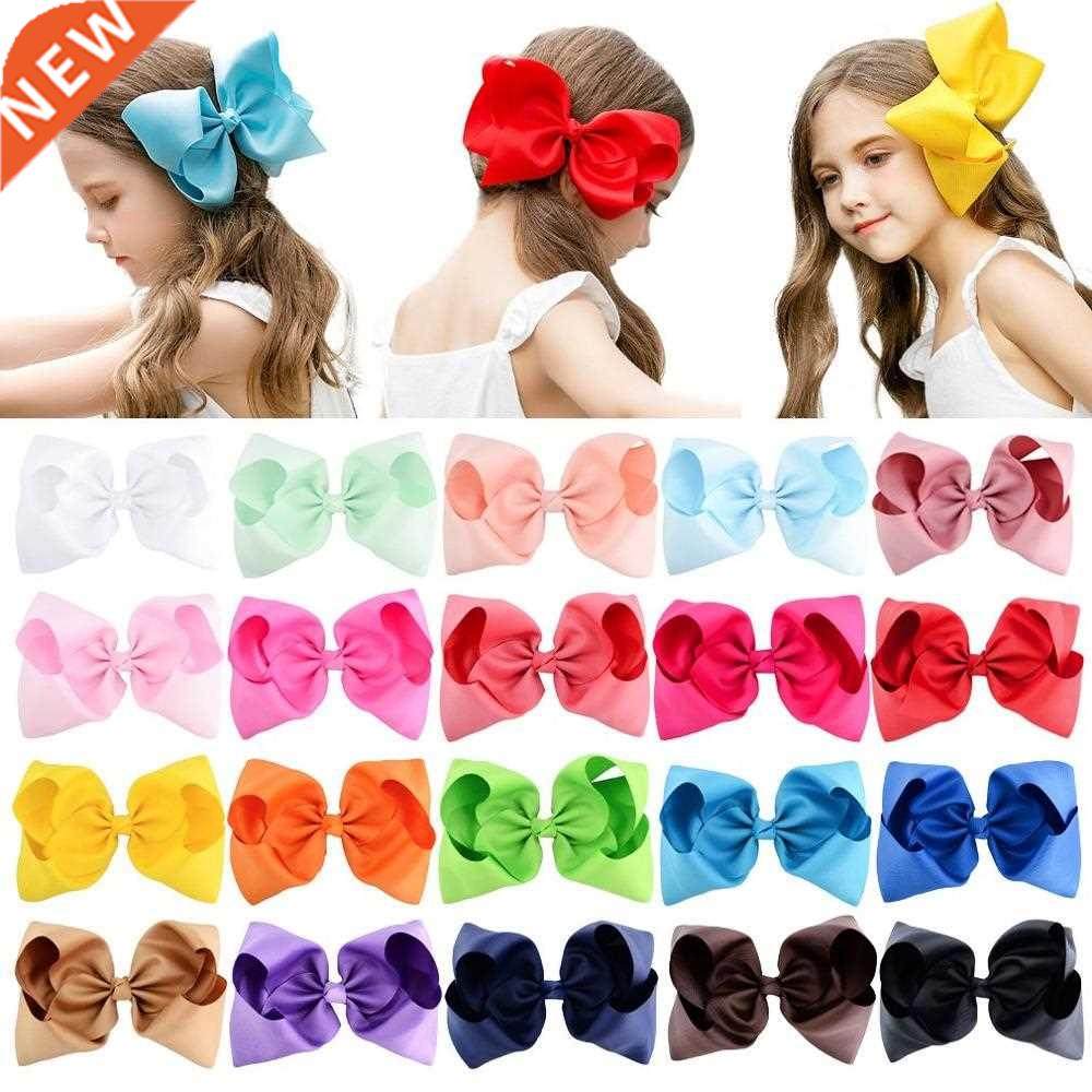 1pcs Big Grosgrain Ribbon 6 Inch Solid Hair Bows With Clips