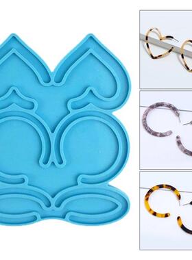 Oval Love Heart Round Style Earrings Epoxy Resin Mold Ear St
