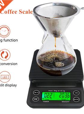 Drip Coffee Scale With Timer Electronic Scale LCD Kitchen Sc