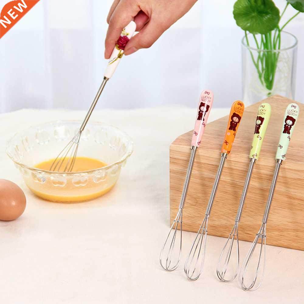 Healthy Silver Handle Stainless Steel Kitchen Mixer Egg Beat