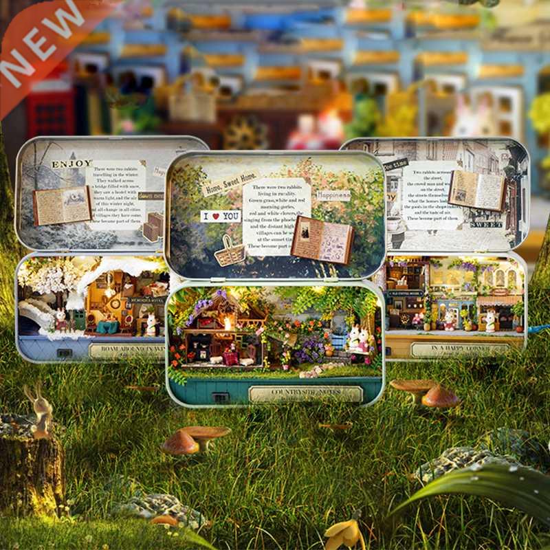 Box Theater DollHouses Wooden Doll House Miniature Home Nost