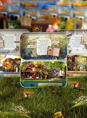 Box Theater DollHouses Wooden Doll House Miniature Home Nost