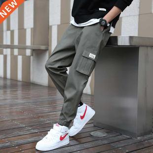 Sreetwear Hip Hop Cargo waist Men Elastic Harem Pants