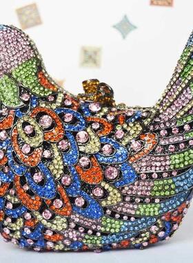 Luxury Handcraft Diaond Crystal Evening Bag Rhinestone Ani