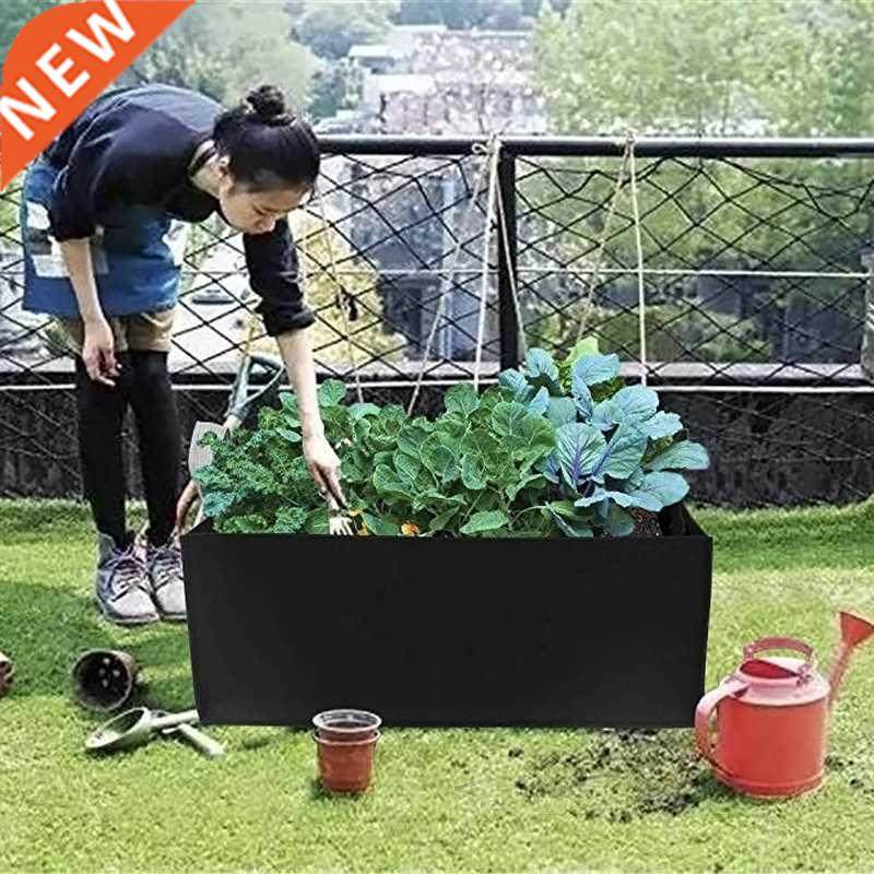 Grow Bags Non-Woven Fabric Raised Garden Bed Rectangle Plant