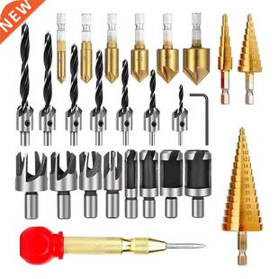 Chamfer Drilling Set Pack Bits Woodworking Drill Tools