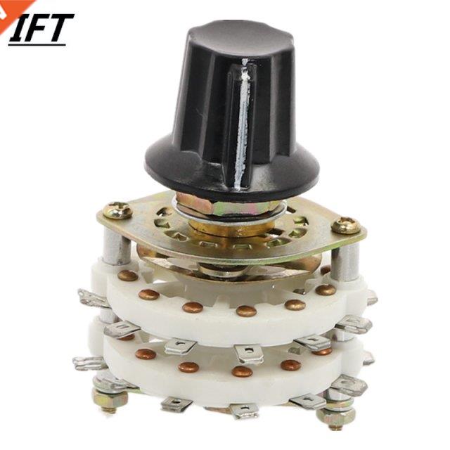 2P8T 2 Pole 8 Position 2 Deck Band Channel Rotary Switch Sel