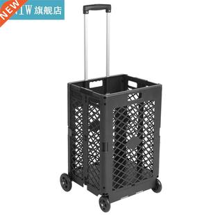Rolling Utility Cart Collapsible Mesh Folding Hand Wheels