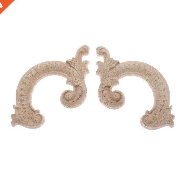 2pc Unpainted Woodcarving Decal Corner Applique Frame For Ho
