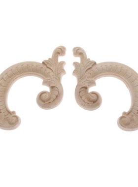 2pc Unpainted Woodcarving Decal Corner Applique Frame For Ho