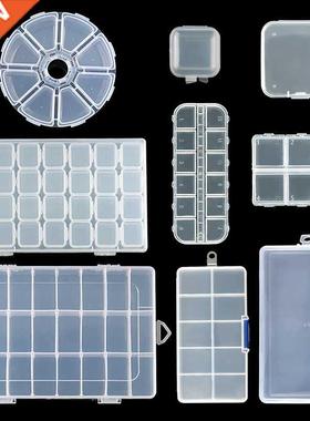 Transpent Plastic Storage Jewelry Box Comptment Adjustab