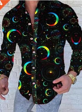 Men's shirt for men clothing social male Blouse Hawaiian lon