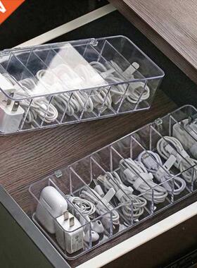 Cable Storage Box Transparent Plastic Data Line Storage Cont