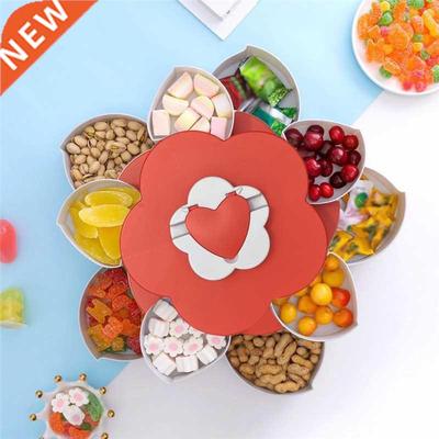 Rotating Petal Candy Box Snack Tray Case Nut Storage Box Ro