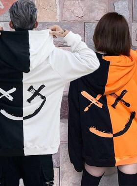 Men Smile Hoodies 2019 Winter Hip Hop Print Oversized Sweats