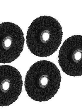 5PCS 125Mm Black Poly Strip Wheel Disc, Flaking Materials/Pa