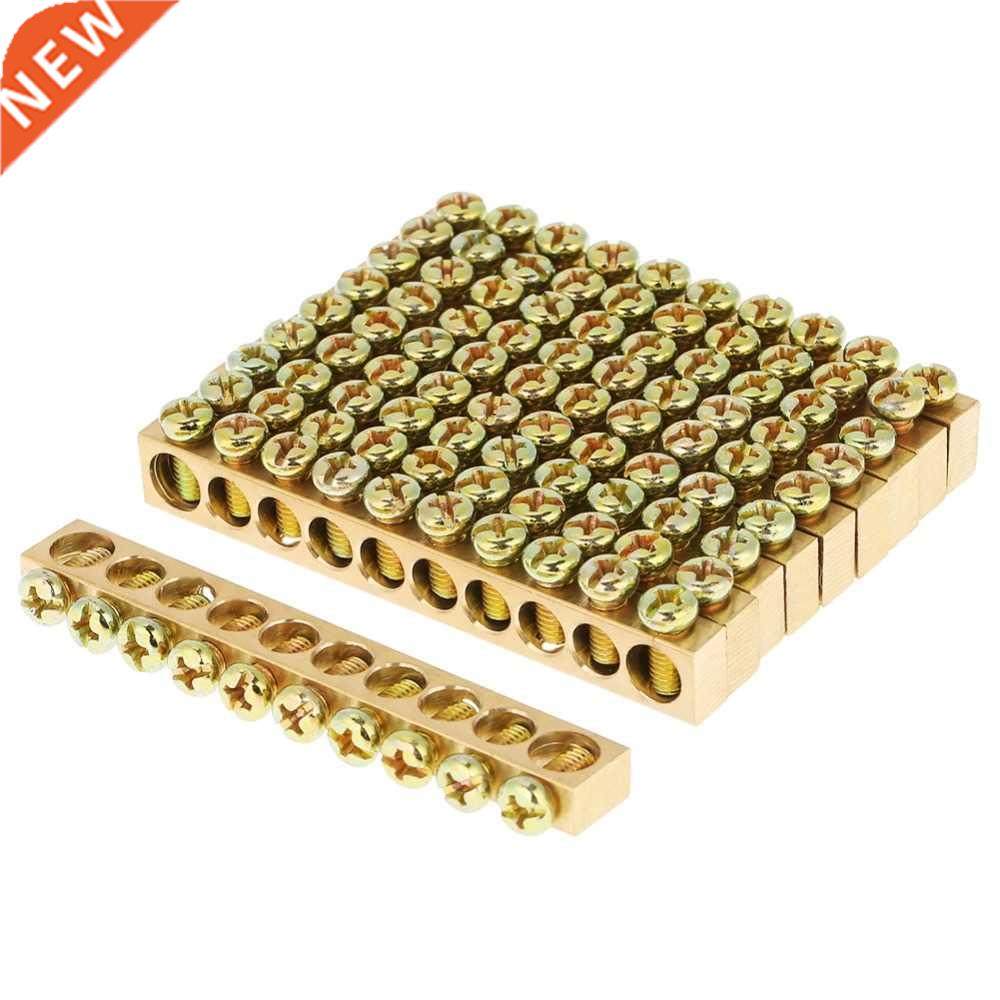10pcs 10-Hole Distribution Wire Screw Terminal Ground Neutra
