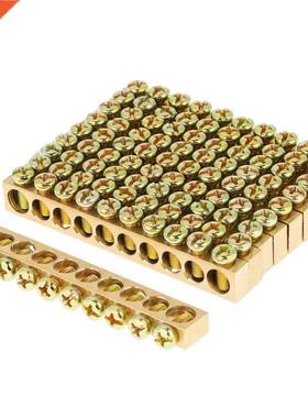 10pcs 10-Hole Distribution Wire Screw Terminal Ground Neutra