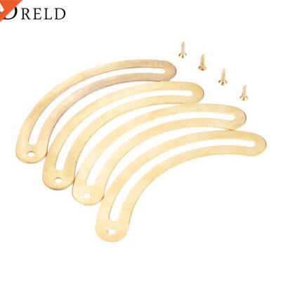 4Pcs Gold Curved Wooden Wine Box Cases Large Recurved Hinge