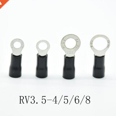 50Pcs black Rng Crmp nsulaton Termnal RV3.5-4 RV3.5-5 R
