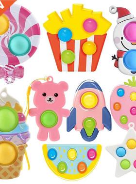 Mini Popete Fidget Toys Push Its Keychain Autism Squishy Sre