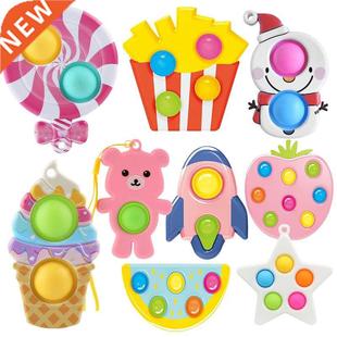 Toys Push Squishy Popete Sre Autism Fidget Keychain Mini Its