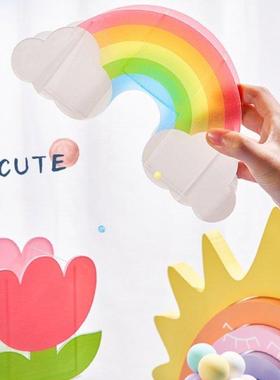 Rainbow Cactus Acrylic Pen Holder Cute Pencil Box Desktop St