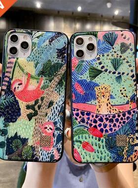 Chic Cute Cartoon Anime Sloth Leopard Silicone Case For iPho