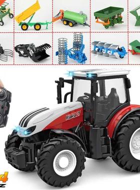 1/24 RC Tractor Trailer with LED Headlight,Farm Toys Set 2.4
