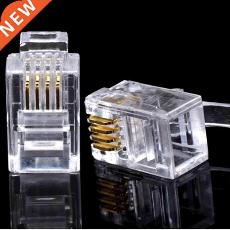 100pcs 4P4C 4 Pins Kristal 4 Contacten RJ11 Telefoon Modulai