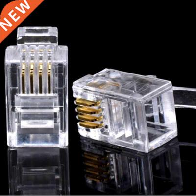 100pcs 4P4C 4 Pins Kristal 4 Contacten RJ11 Telefoon Modulai
