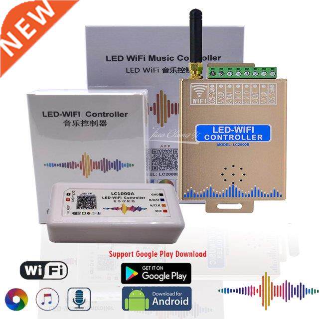 LC1000A LC2000B WIFI SPI Music Spectrum DC5-24V Controller f