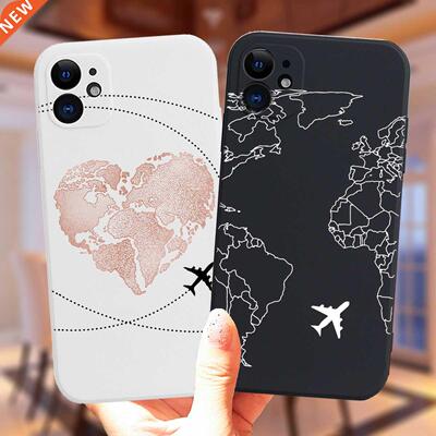 Luxury Popular Planes World Map Travel Silicone Case For iPh