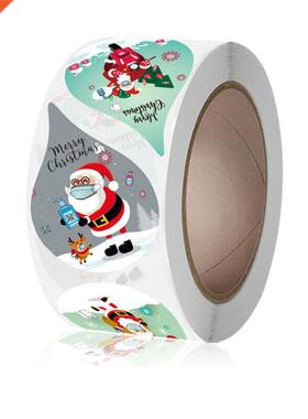 Gift Sealing Stickers 500pcs Happy Christmas Design Diary Sc