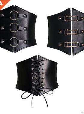Belts For Women Dresses Waist Buckle Bandage Corset Wide Pu