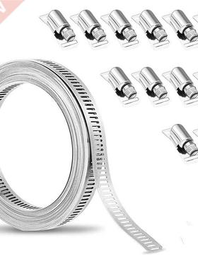 Hose Clamp-34.5FT justable with 12 Fasteners Duct Clamps f